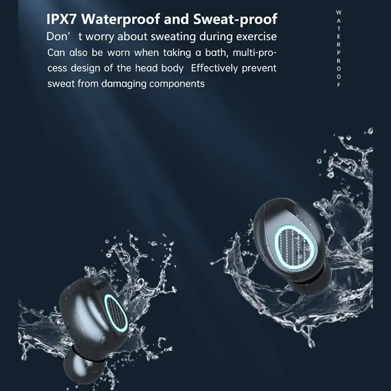 R15 TWS Bluetooth 5.1 Earphone Wireless Headphone With Mic Stereo 3D Touch Headset Sport Waterproof Earbuds Charging Case | Электроника