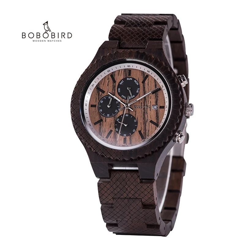 Часы мужские деревянные в стиле милитари с хронографом|Кварцевые часы| |