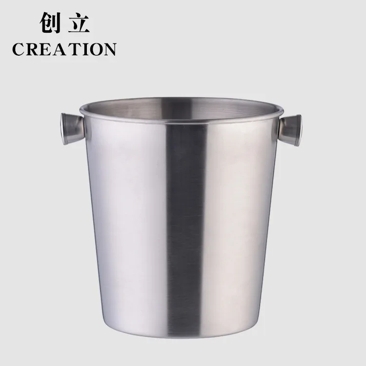 

Stainless steel insulated ice bucket, thick portable champagne bucket with lid, non-magnetic liner, bar wine bucket