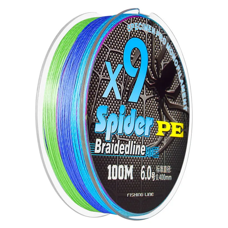 

9 Strands PE Braided Sea Fishing Line 100M Japan Raw Silk Weaves Multicolor Saltwater Fish Lines Fly Fishing Tackle Pesca 9-60KG