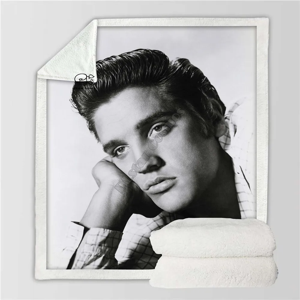 

Newest Elvis singer Patched Design Blanket Plush 3d Printed for Adult Sofa Sherpa Fleece Blanket Wrap Blanket Microfiber 008