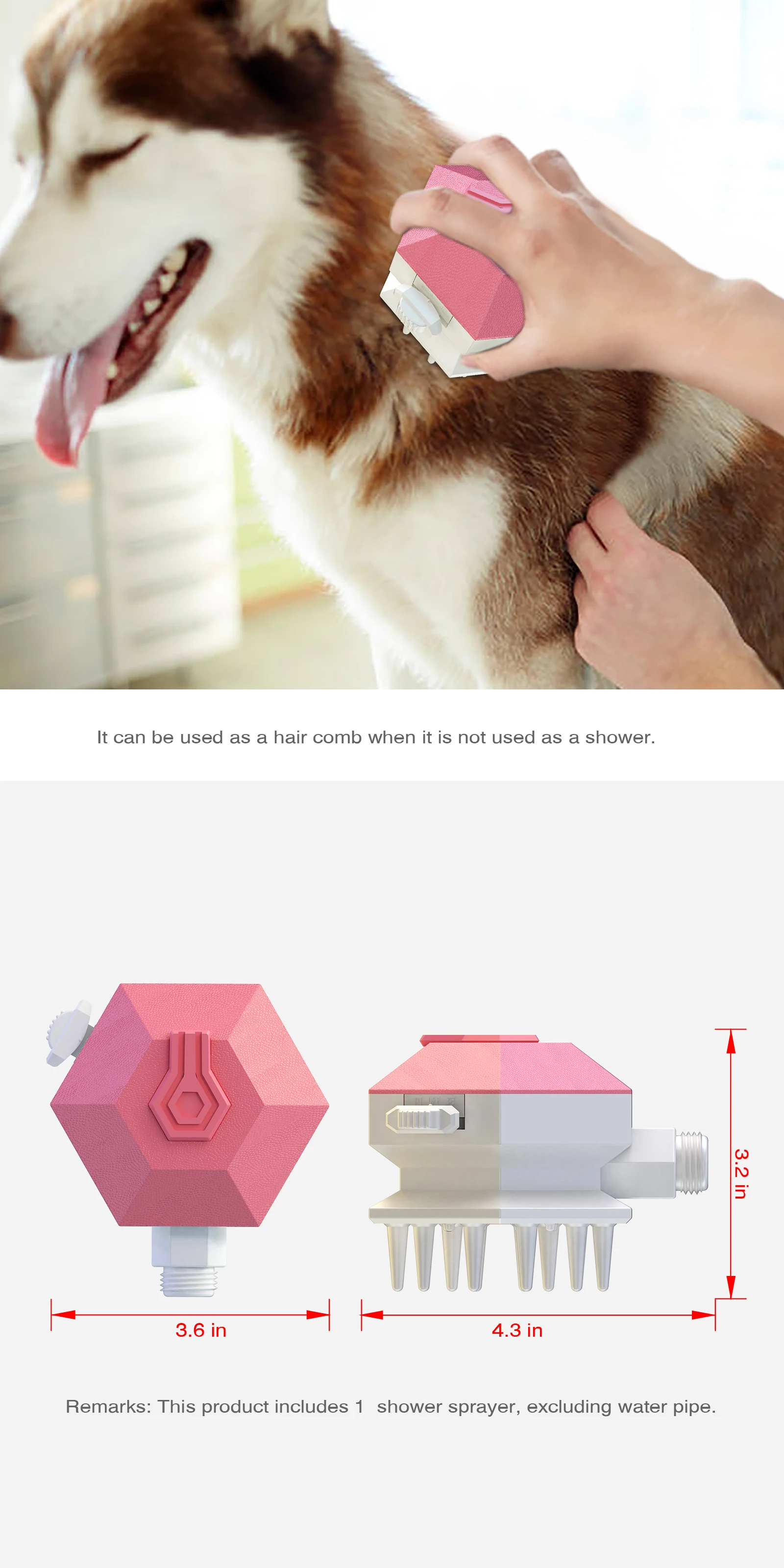 

Pet products wholesale manufacturer Amazon hot style new pet shower dog hair brush comb bath brush head