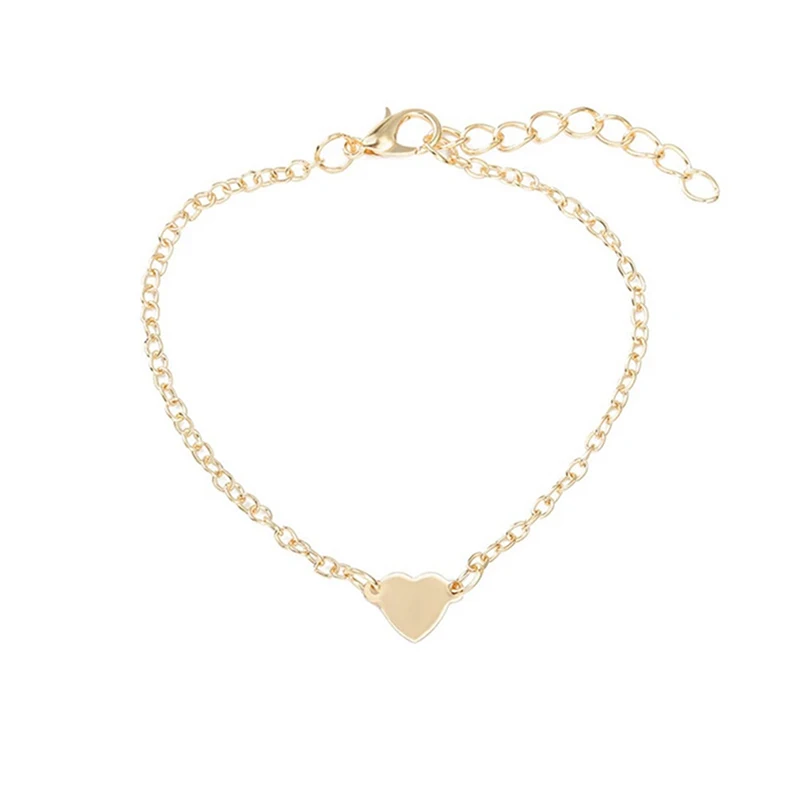 gold bracelets Стильный женский золотой браслет в форме сердца для девушек, браслет в форме сердца, подарок на каждый день - Окраска металла: gold bracelets