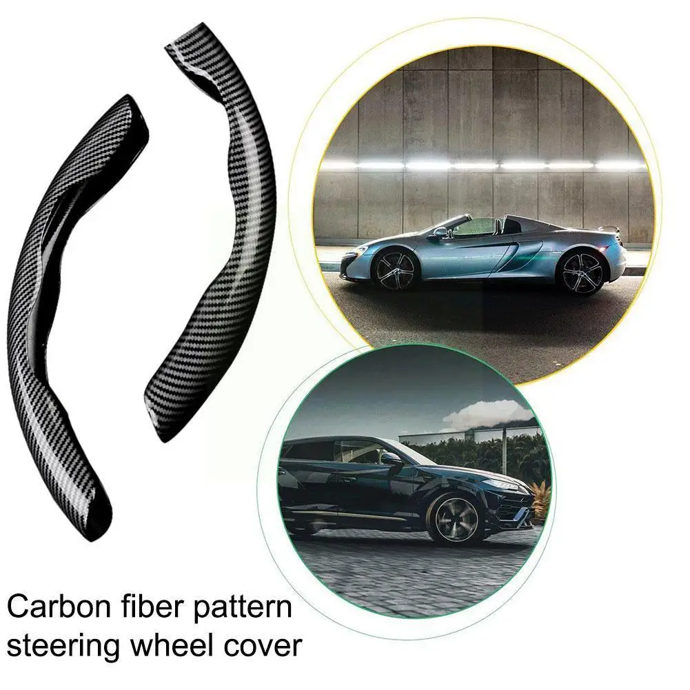 

Carbon Fiber Leather Car Steering Wheel Cover Non-slip Fashion Absorbing Sports Sweat Wheel Wear-resistant Cover Steering H2S6