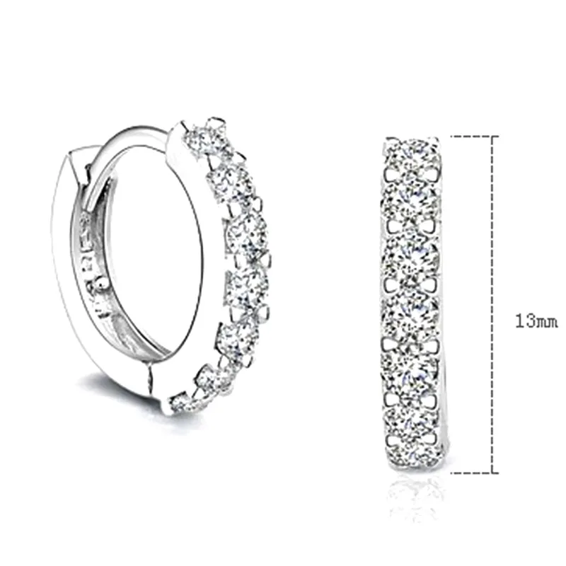 1 пара модные женские круглые серьги-кольца с кристаллами и цирконием простые