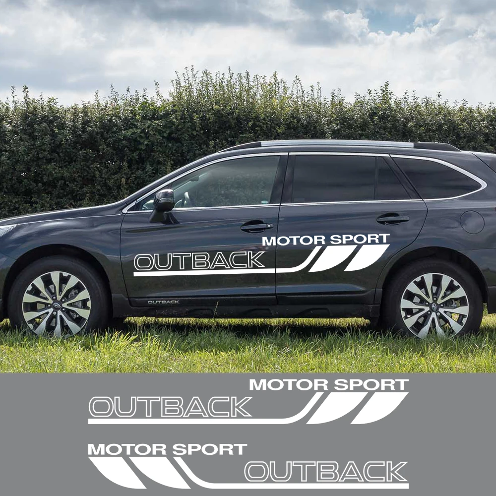 

Графическая виниловая пленка для Subaru Outback Sport Racing, автомобильные наклейки, Боковая Отделка автомобильной двери, наклейки, декор кузова автом...