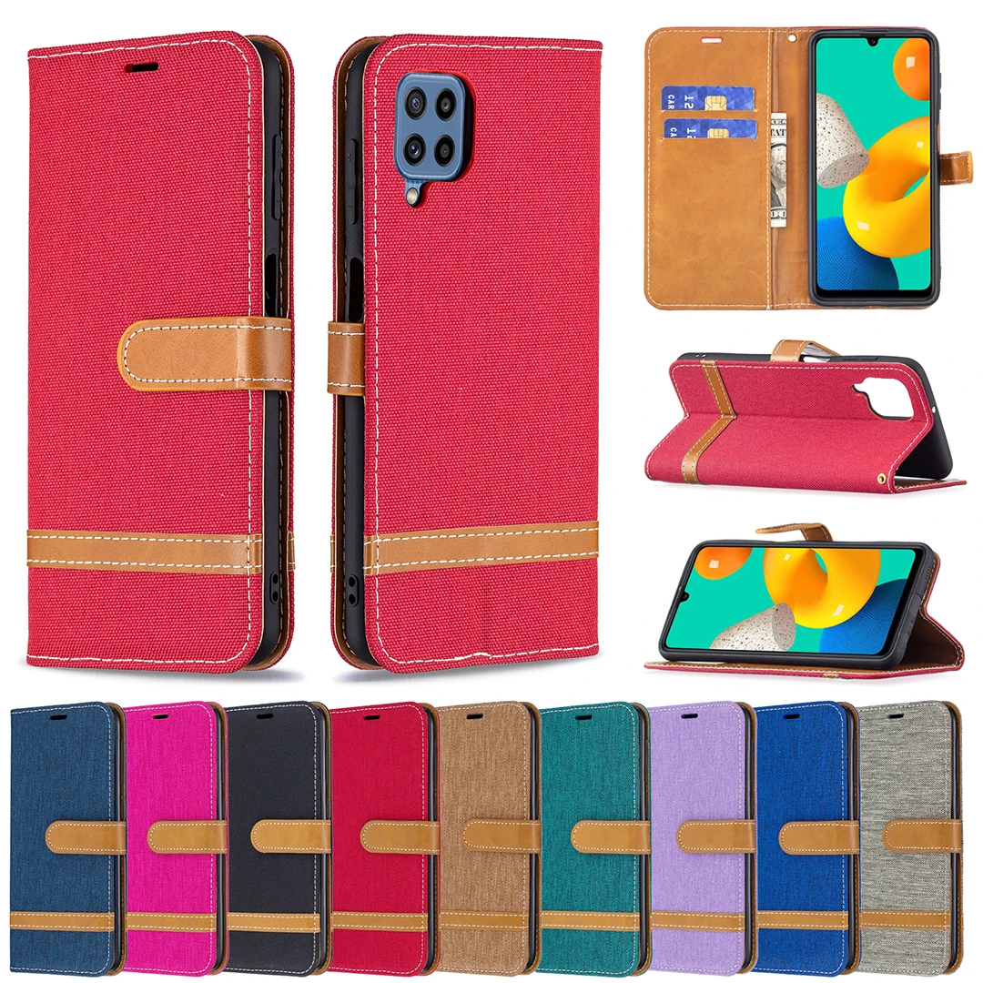 

Leather Flip Case For Samaung Galaxy A30S A50S A50 Note 10 Pro A10E A20E A10 A20 A30 A40 A50 A70 Color Block Denim Leather Case