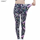 CUHAKCI пикантные женские леггинсы с разноцветным принтом букв для фитнеса модные облегающие леггинсы с высокой талией Бесшовные штаны для тренировок