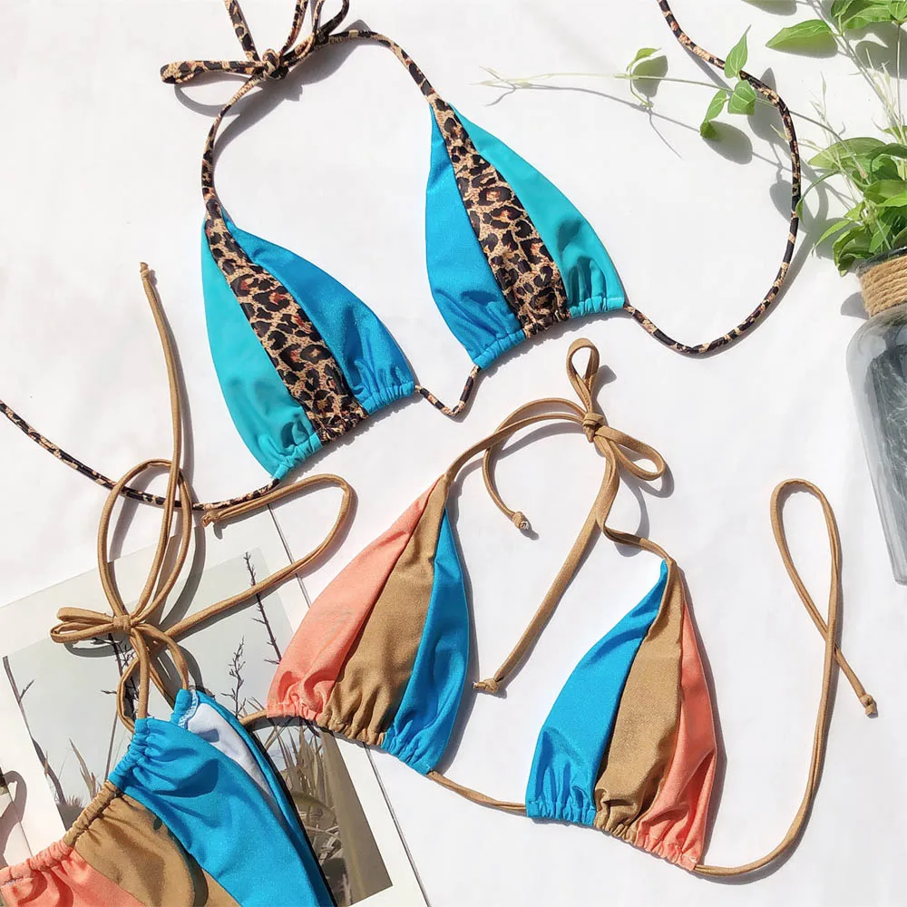 Новинка 2019 сексуальный комплект бикини на шнуровке Женский бандажный купальник
