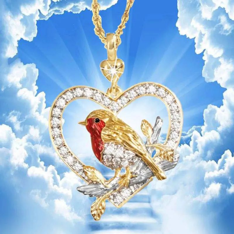 Женское Ожерелье с цветным цирконием элегантное ожерелье в форме птицы