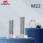 Винты с шестигранной головкой M22 304, нержавеющая сталь внешний Шестигранник, болты M22 * 40 мм, 50 мм, 70 мм, 100 мм, 150 мм, 200 мм, DIN933
