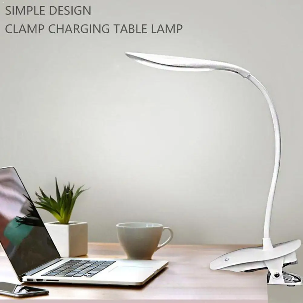 

Portable LED Desktop Touching Desk Lamp Curved Guide Recharging Bookcase Plate Lighting Clamped USB I0G1