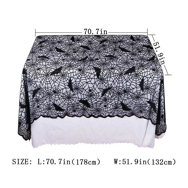 1 шт. Черная кружевная скатерть в виде паутины для камина накидка украшение