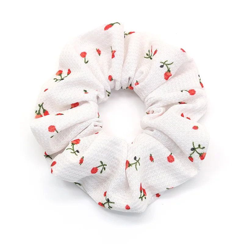 

New arrival fashion flower printed women's hair Scrunchies korea style Fresh and sweet Hair Accessories Ponytail Holder Hair
