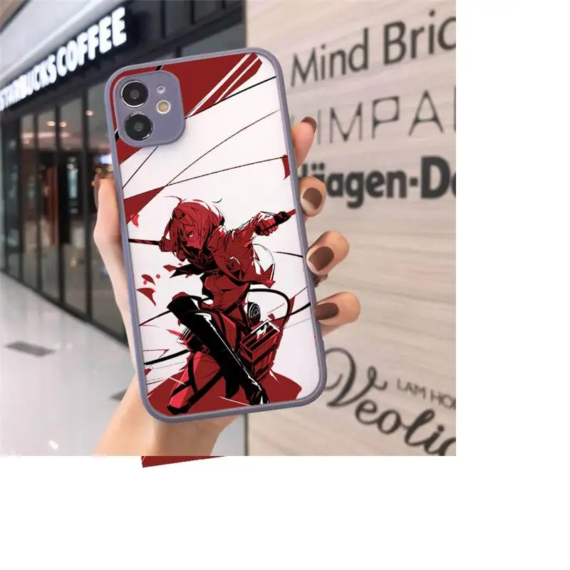 

Anime Japanese attack on Titan Phone Cases Matte transparent For Gray iPhone 12 Mini 11 Pro XR XS Max 7 8 Plus X Back Cover