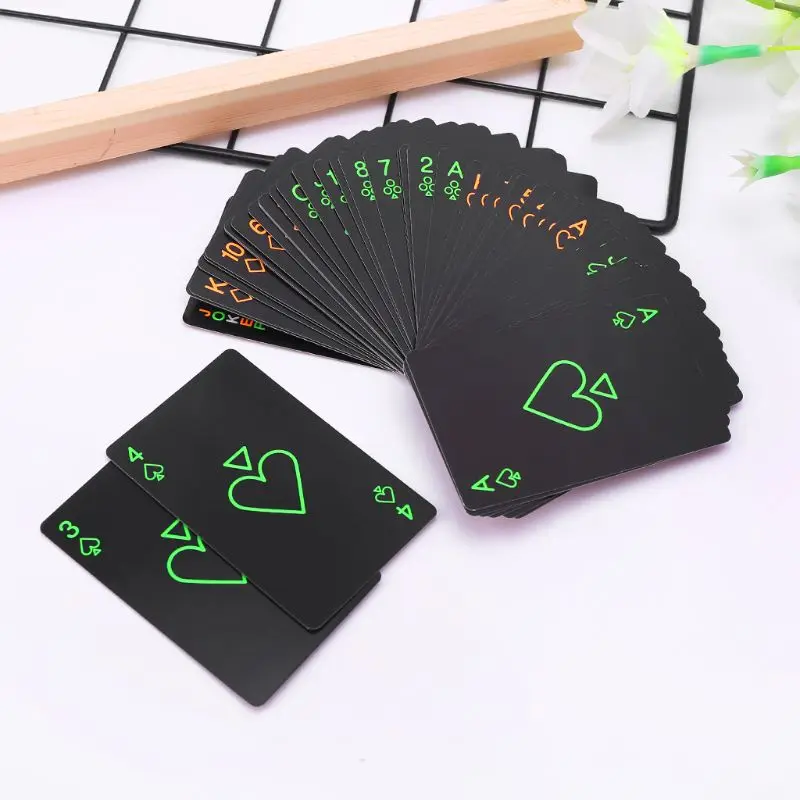 

Hot Black Luminous Poker Card Bar Party KTV Fluorescent Playing Cards Night Game