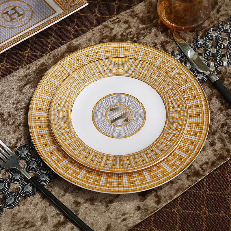 Палочка для ужина Свадебный поднос чая и фруктов керамическая посуда плоский