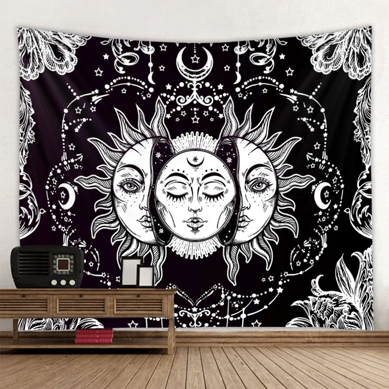 

Hot sale sun god moon god tapestry divination mythology background hanging cloth dormitory decoration live background