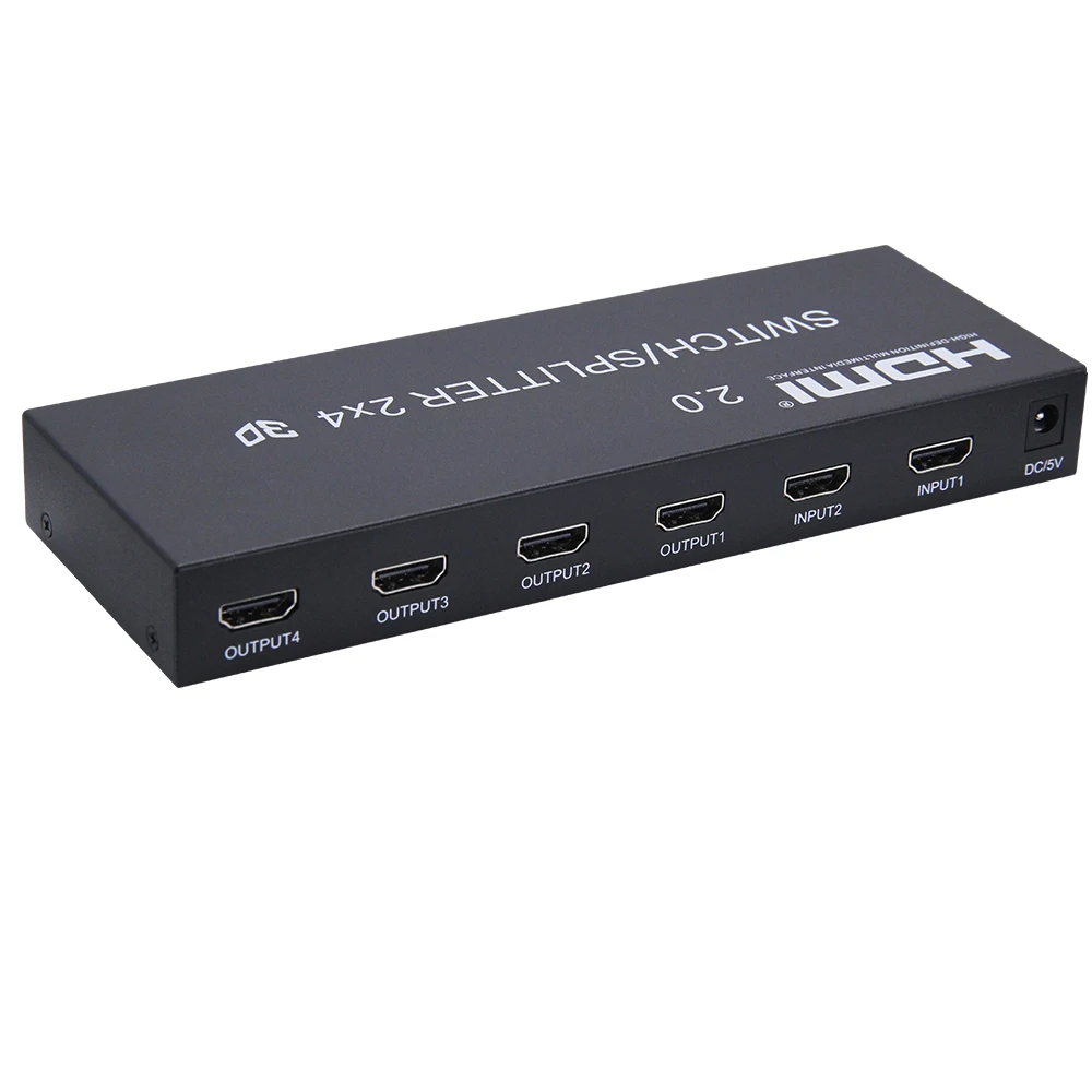 4K HDMI 2,0 коммутатор 2X4 сплиттер с HDMI 2,0 аудио экстрактор сплиттер функции HDMI 2 в 4 выход переключатель сплиттер