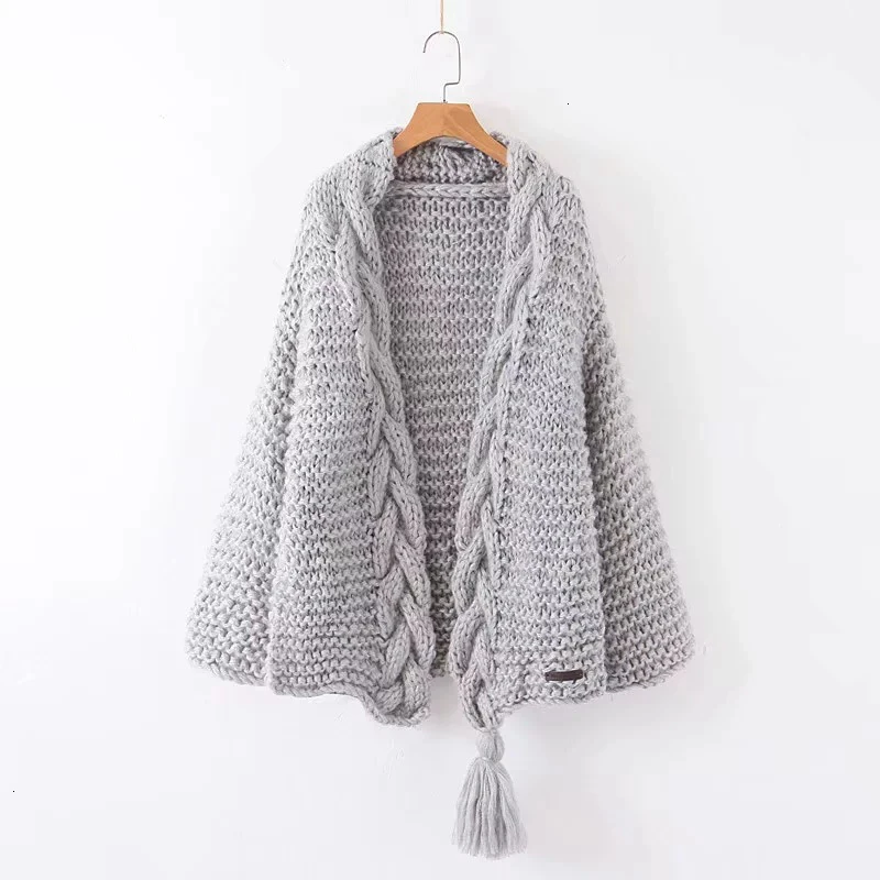 Gray CHICEVER белый вязаный корейский свитер для женщин, v-образный вырез, фонарь, длинный рукав, большие размеры, свободные кардиганы для женщин,, осенняя мода - Цвет: Gray