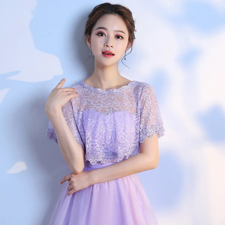 Dark Purple Красное кружевное болеро для свадьбы, Болеро для женщин, свадебное болеро, накидка для платья, черное бордовое серое белое болеро, свадебная шаль, вечеринка, выпускной вечер - Цвет: Dark Purple