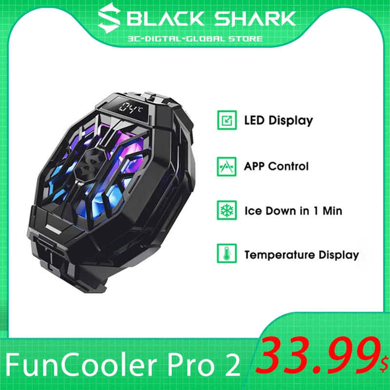

New Original Black Shark Cooler With Temperature Display For Black Shark 4 3 2 Pro FunCooler Pro 2 For iPhone 12 Redmi K40 Pro