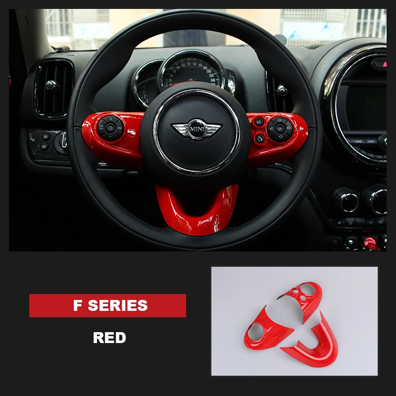red 3 шт. для MINI COOPER F54 F55 F56 F60 Countryman, Clubman рулевая панель мультимедийная Кнопка стикер Наклейка Обложка стикер чехол - Название цвета: red