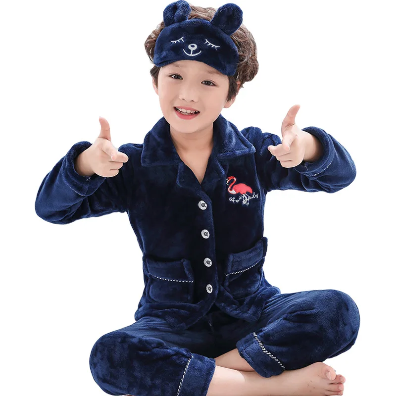 Детская Фланелевая пижама с фламинго мехом для маленьких мальчиков и девочек