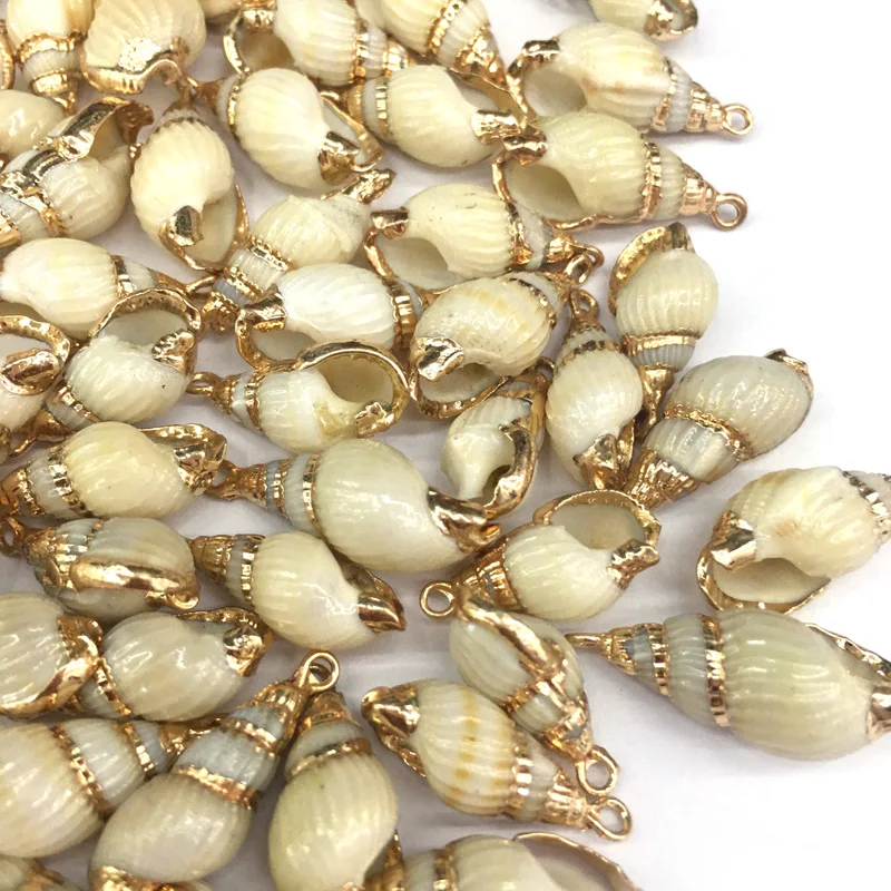 Подвески В Форме Натурального раковины с золотыми краями для самостоятельного