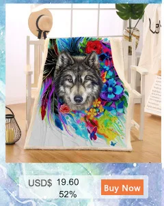 Blesslive цветочный Boho Wolf пододеяльник набор Прохладный дикая природа постельное белье королева для взрослых Яркая Радуга цветок цветы покрывало