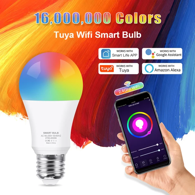 WiFi Smart Home LED Bulb RGB CW E27 LED Lamp Voice Control Color Changes Dimmable Work With Amazon Alexa Google Tuya Smart Life cheap Loginovo CN(Origin) ROHS 2700K~6500K Tuya Wifi Led Bulb 2835 Bedroom AC85-265V 500 - 999 Lumens Globe 50000h 125mm LED Bulbs WiFi Smart Home LED Bulb RGB CW E27 LED Lamp Voice Control Color Changes Dimmable Work With Amazon Alexa Google Tuya Smart Life cheap Loginovo CN(Origin) ROHS 2700K~6500K Tuya Wifi Led Bulb 2835 Bedroom AC85-265V 500 - 999 Lumens Globe 50000h 125mm LED Bulbs