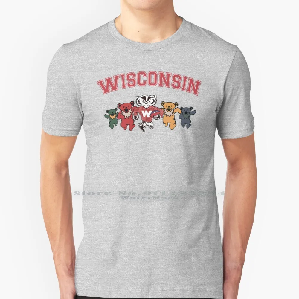 

Grateful For Wisconsin T Shirt 100% Pure Cotton Bucky Badger University Of Wisconsin Uw Madison Mad Town Mad City Madison Wi