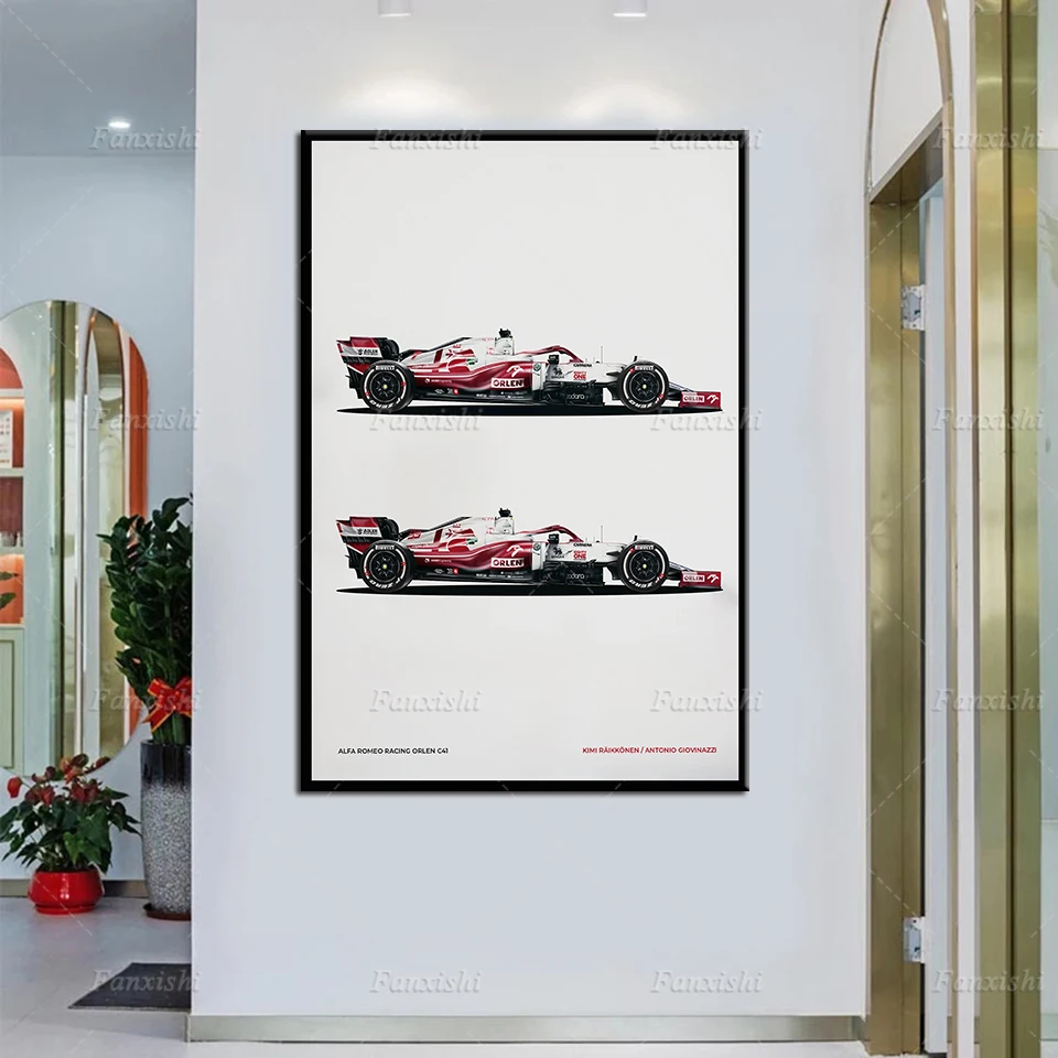 

F1 Car Alfa Romeo C41 Team - Legends F1 Poster Wall Art Canvas Painting Hd Prints Modular Pictures Home Living Room Decor Gift