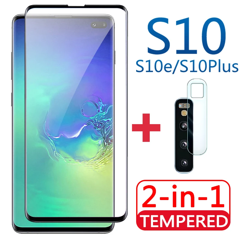 Защитное закаленное стекло для Samsung Galaxy S10/S10E/S10Plus на дисплей и камеру|Защитные