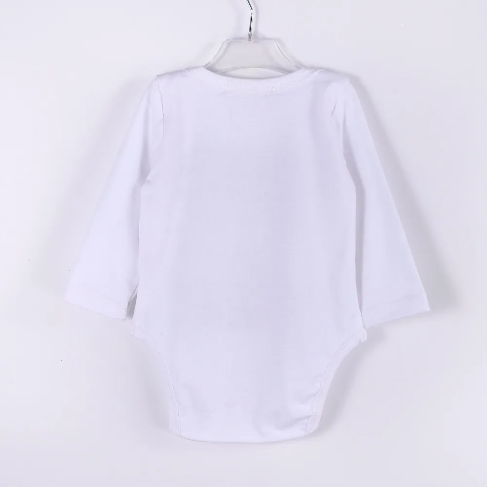 Боди для малышей Белый комбинезон с длинными рукавами из крошечного хлопка