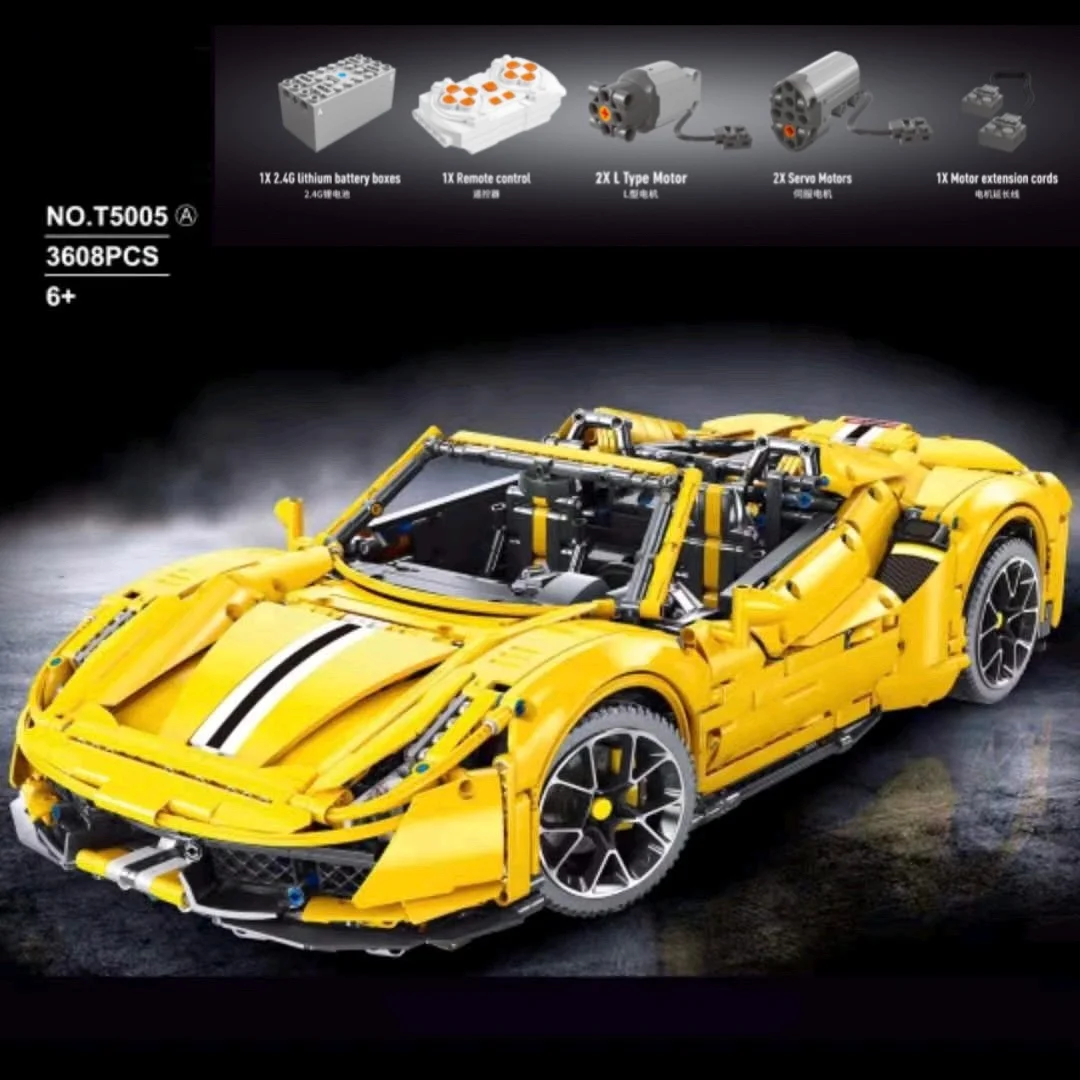 

Expert RC High-tech MOC Italian Super Racing Car 488 Model Building Blocks City Remote Control Sports Car Bricks Toys for boys