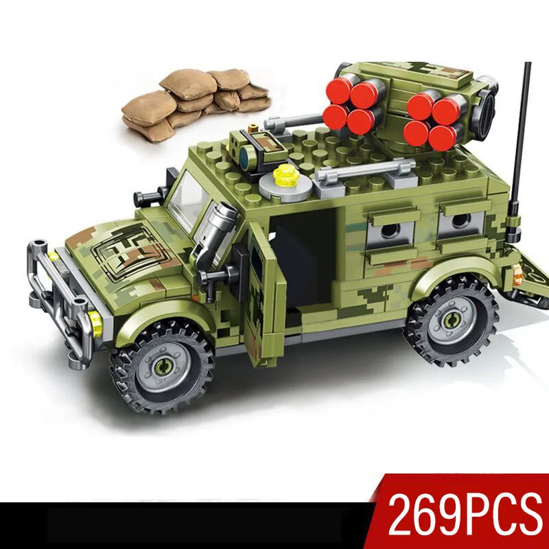 

269 деталей конструктор Военная сцена штурмовая машина кукла модель конструктор Набор детских развивающих игрушек