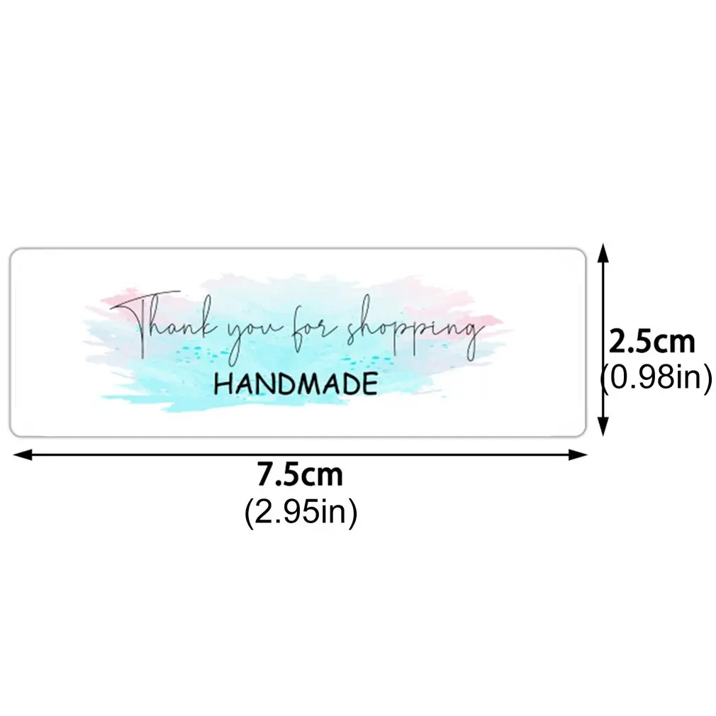 

Thank You Sticker 120 Labels Per Roll Gift Wrapping Decoration Paper Self-adhesive Label Rectangle Stickers