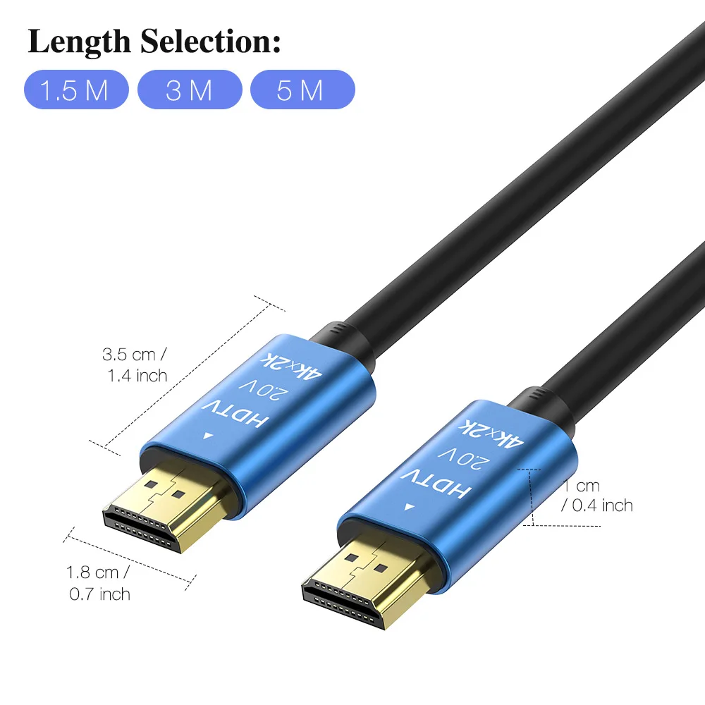 Nohon 4K 60Hz HDMI совместимый кабель 1 5 м 3 высокоскоростной 2 0 позолоченный