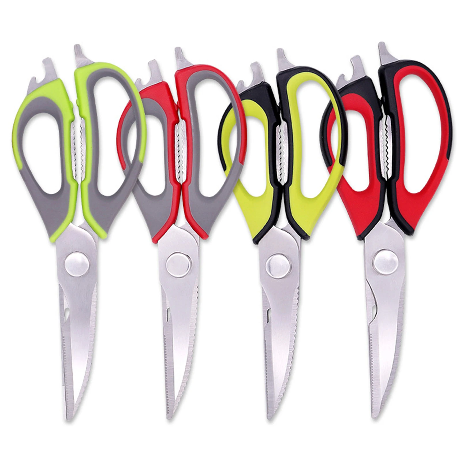 

Kitchen Shears Stainless Steel Scissors Heavy Duty Sharp Easy Wash with Magnetic Holder for Food Meat Fish Vegetable PLDI889