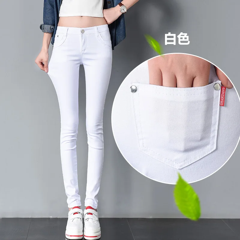 

Spring & Autumn Pencil Pants For Women Skinny Femme Trousers Candy Color Solid Slim Female Pants Plus Size Capris