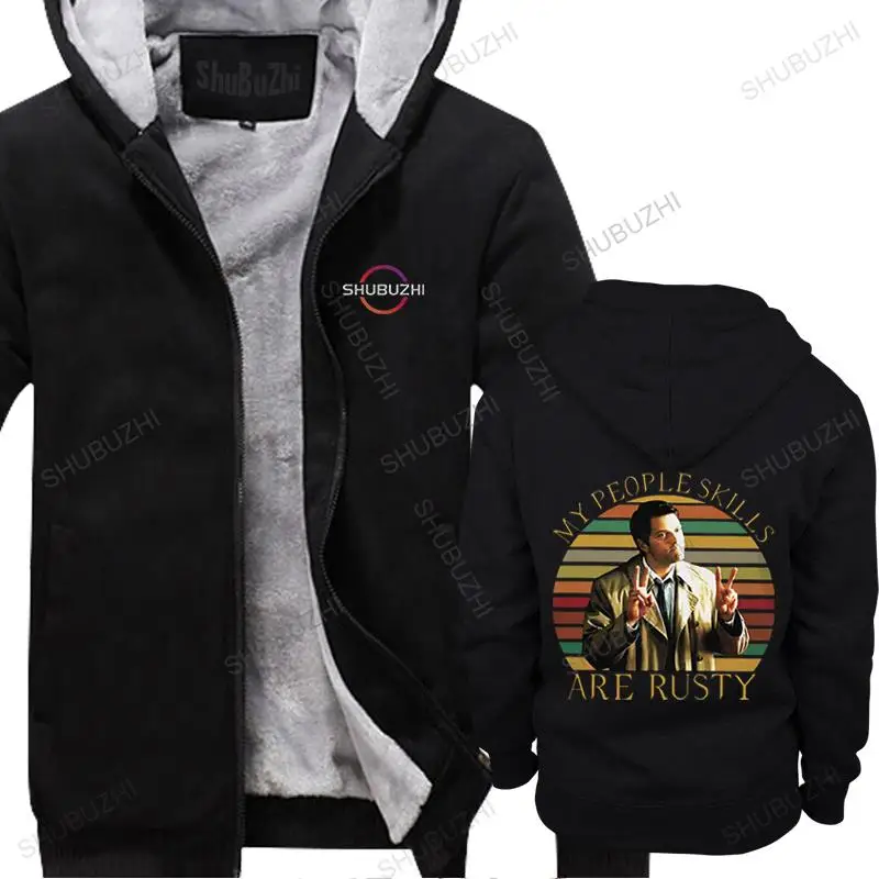 

Trendy Men's Supernatural My People Skills Are Rusty fall falld Cotton thick Casual Funny TV Castiel fleece Gift euro size