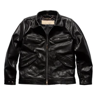 bu20 read description asian size excellent cow leather winter jacket mens classic cowhide leather coat
