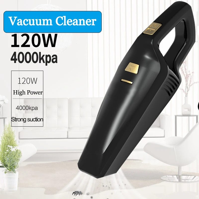 

120W 4000PA Car Vacuum Cleaner Portable Handheld Cordless 12V USB Super Suction Wet/Dry Vaccum Cleaner for Car Home Pet Hair
