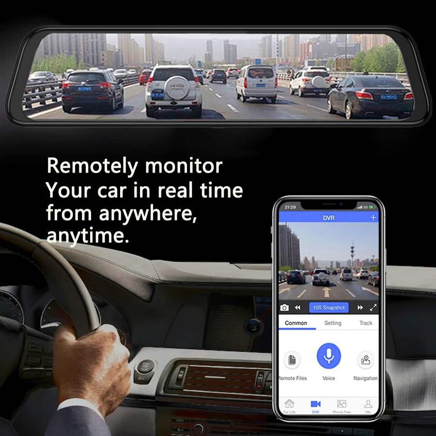 Зеркало заднего вида QUIDUX 12 дюймов 4G Android 8 1 2 Гб ОЗУ + 32 ПЗУ GPS навигация