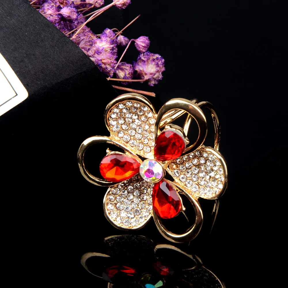 Chanfar модная Цветочная Пряжка для шарфа Хрустальная свадебная брошь со стразами