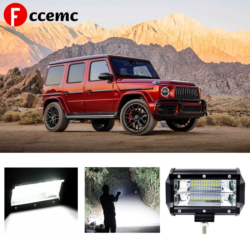 

Fccemc 12V 72W White Led Light Bar Waterproof Spotlight Off-Road Fog Lights For Jeep Truck 4X4 ATV Auto Assessories New