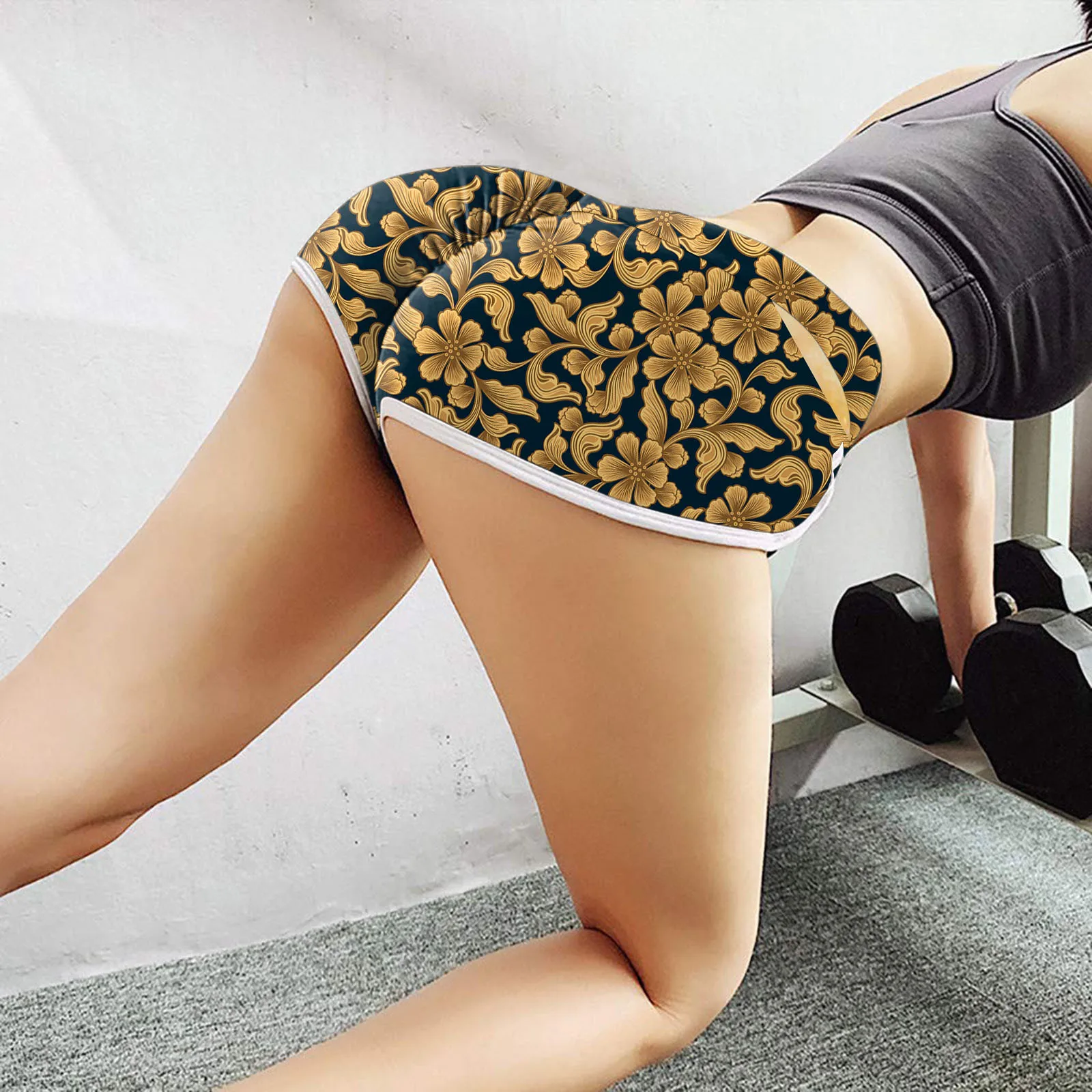 

Women Shorts 2021 Summer New Fashion Printing High Waist Stretch Strethcy Leggings Sport Yoga Short Pants#35