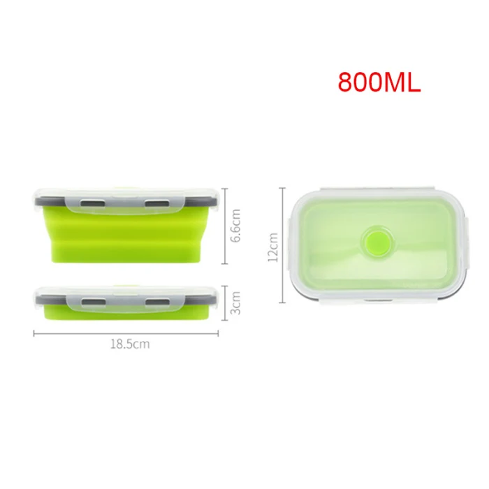 Lunch Box Silicone Bowl Folding Foldable Portable Food Storage Container Eco-Friendly VJ-Drop