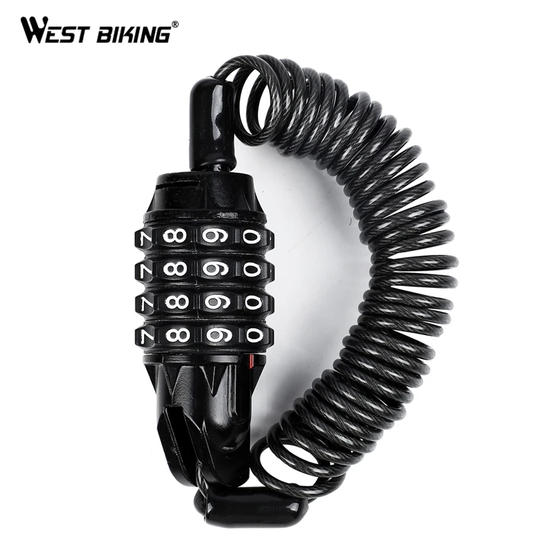 Велосипедный мини замок цифровой на кабель для горных велосипедов 4 шт.